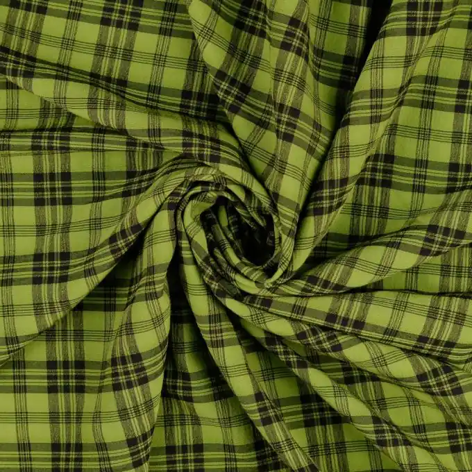 Direkt Vom Hersteller Viskosestoff Tartan grün schwarz