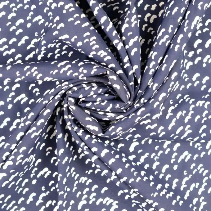 Viskosestoff Striche ecru marineblau Billig