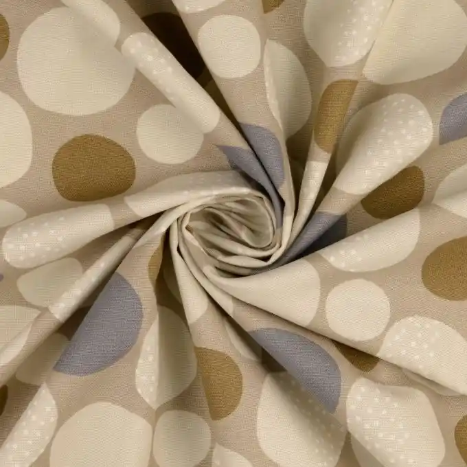 Top-Preis Baumwollstoff abstrakte Kreise beige