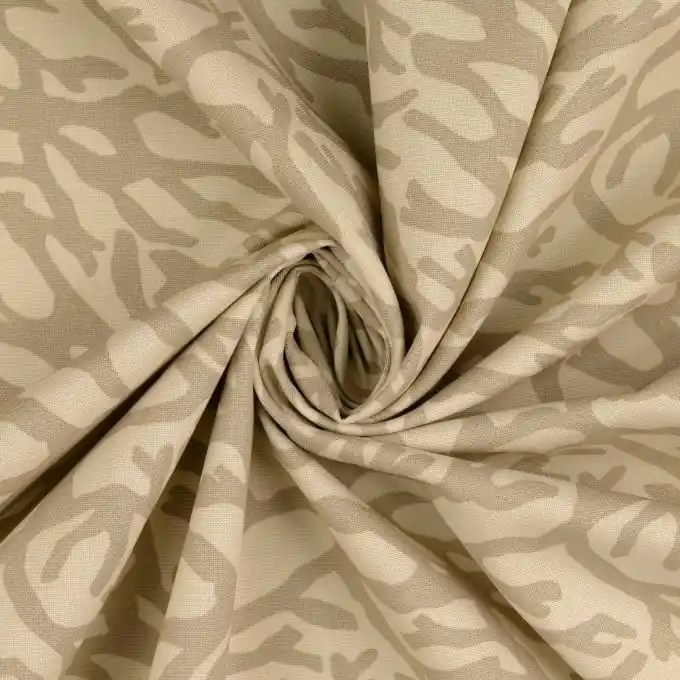 Baumwollstoff Algen Marineblau beige Jetzt Kaufen