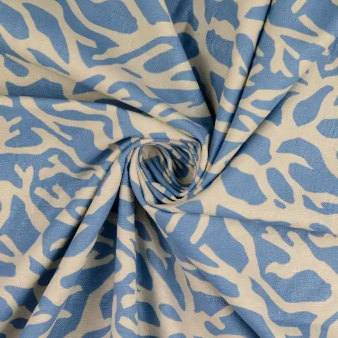 Baumwollstoff Algen Marineblau blau Handgefertigt