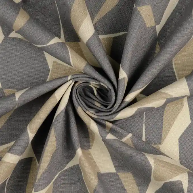 Geld-Zurück-Garantie Baumwollstoff Color bloc grau beige