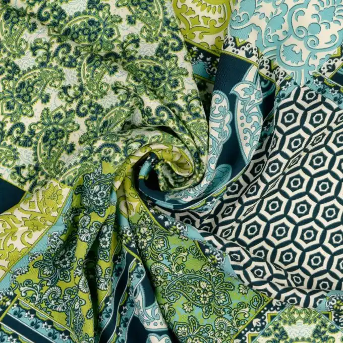 Heißes Angebot Twill Viskose blau grün