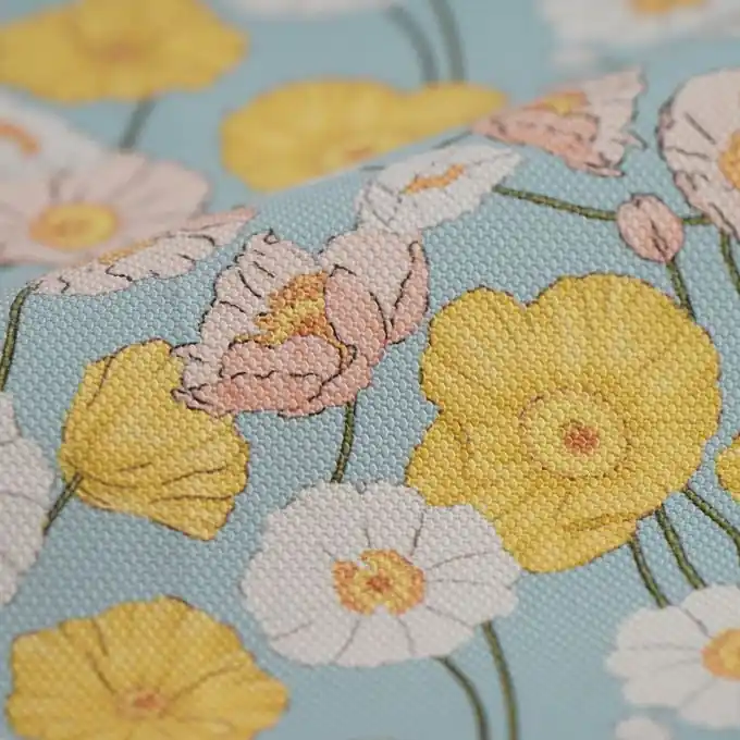 Kunstleder Blumen blau Jetzt Kaufen