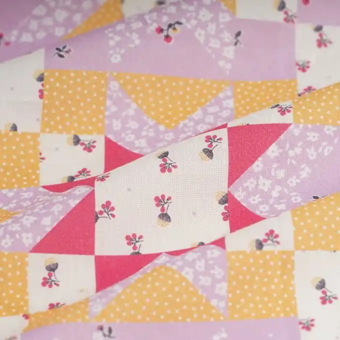 Jetzt Kaufen Popeline Bio Baumwolle Patch Blumen rosa