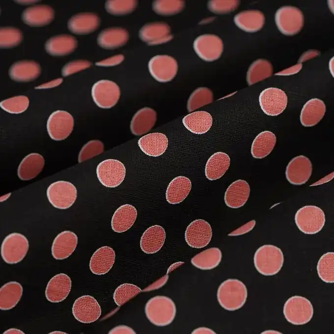 Popeline Baumwolle Punkte rosa schwarz Neuheit