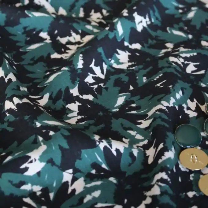 Finale Aktion Popeline Viskose „Flora“ Waldgrün – Eglantine et Zoé