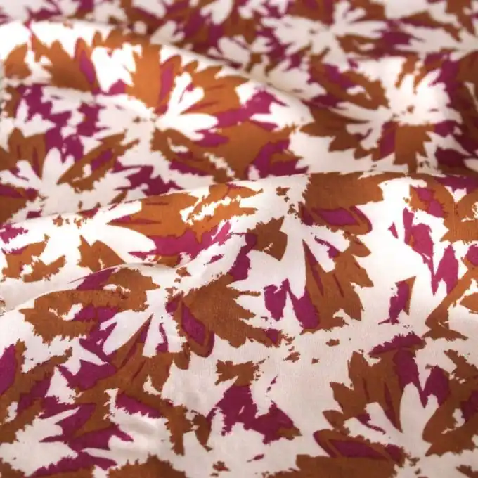 Popeline Viskose „Flora“ Kamell – Eglantine et Zoé Preis Gesenkt