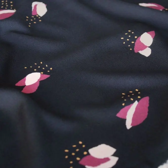 Neue Ware Köperstoff Viskose „Fago“ Schwarz – Eglantine et Zoé