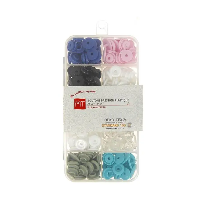 Schachtel mit 150 farblich sortierten MT-Druckknöpfen Sichere Zahlung