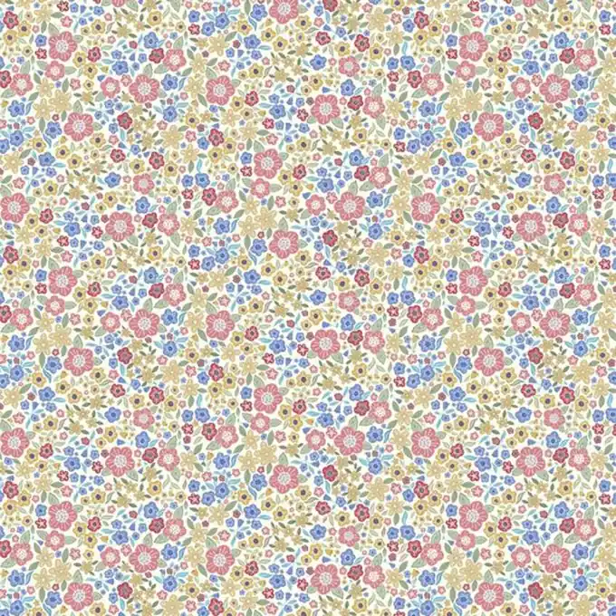 Top-Seller Gewebe-Patch 112 cm elfenbeinfarben mit kleinen Blumen