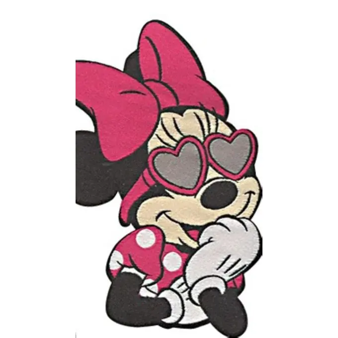 Minnie Herzbrille Bügelpatch Disney Ecru 5cm Neuheit