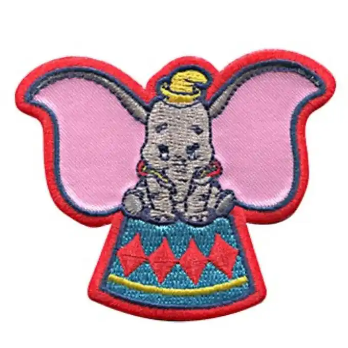 Schneller Versand Dumbo Thermocollant Patch, Disney Klassiker, Circus Motiv