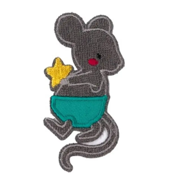 Mengenrabatt Thermoklebe-Patch Maus Blau Schwamm Ecusson