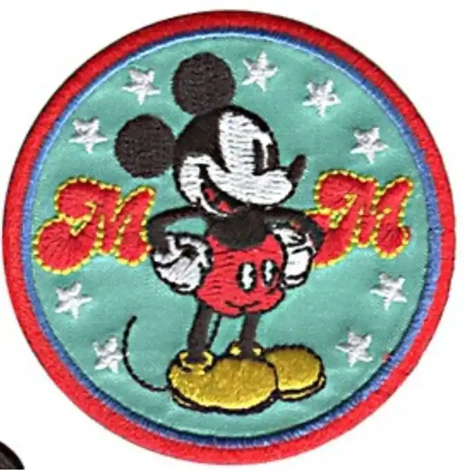 Mickey Thermocollant Patch Rund Türkis Sterne Retro Neu Im Sortiment