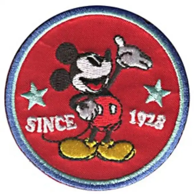 Neuheit Runder Mickey Thermocollant Patch Rot Retro