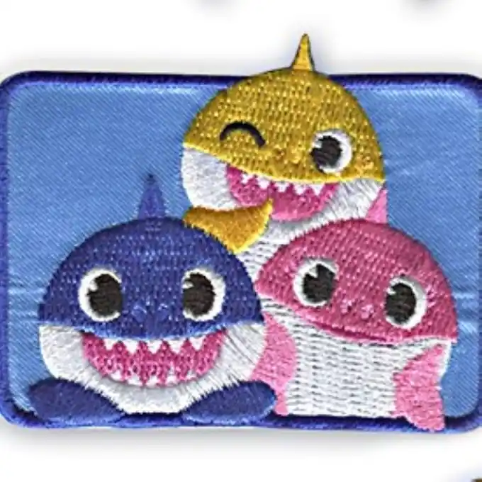 Baby Shark Trio Iron-On Patch Emblem Ab Werk