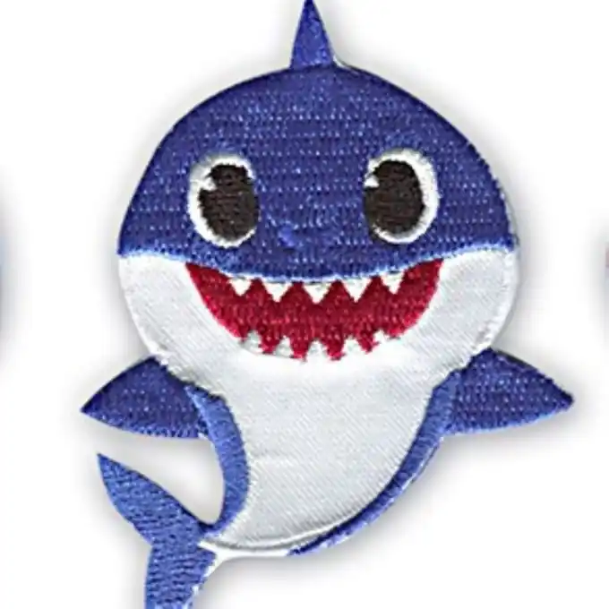 Preisknaller Baby Shark Bügelpatch Blau Fun Ecusson