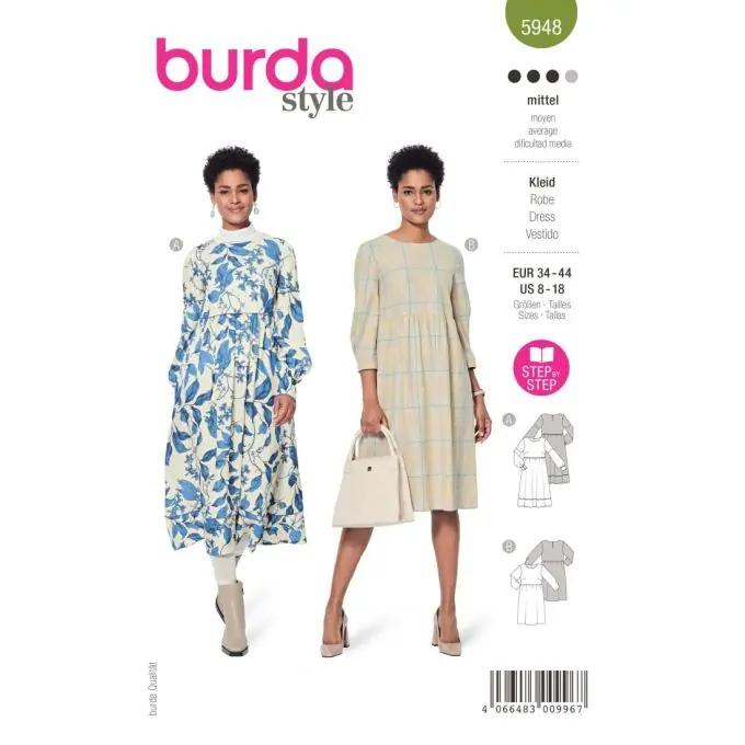 Markenprodukt Schnittmuster Burda 5948 Kleid 36 bis 46