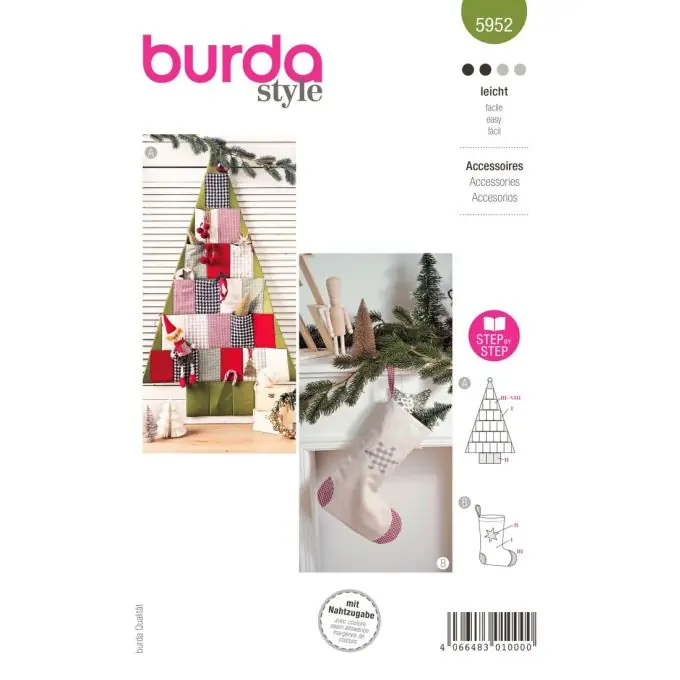 Schnittmuster Burda 5952 Adventskalender Baum mit 24 kleinen Geschenken Rabatt