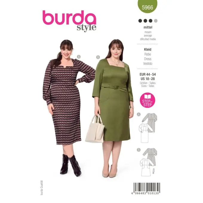 Schnittmuster Burda Kleid 46-56 Begrenztes Angebot