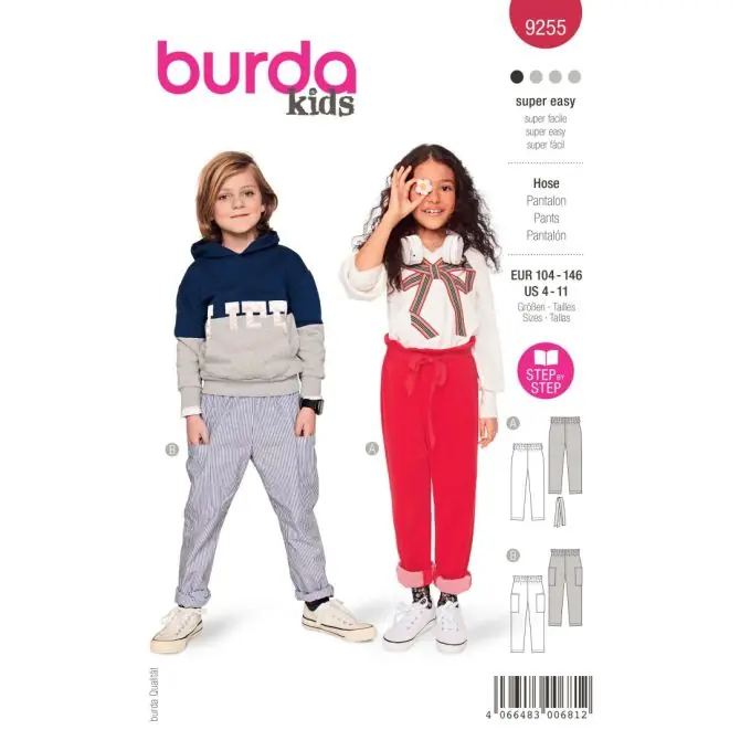 Sale Schnittmuster Burda 9255 Kid Hose