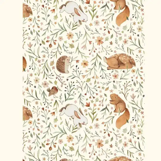 Stella Tiermuster Stoff 110cm cremefarben Kostenfreie Lieferung