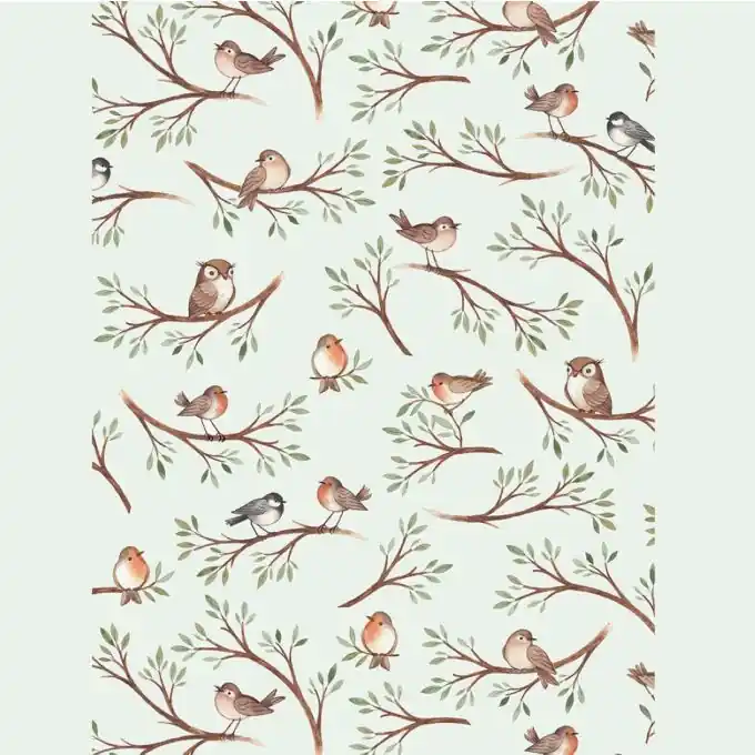 Premium Stella Oiseaux Misty Stoff 110cm
