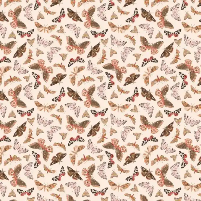 Begrenztes Angebot Stella Butterfly-Stoff in Cremefarben 110 cm