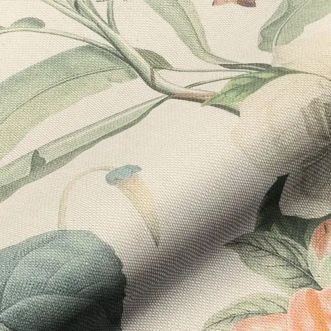 Dekostoff Baumwolle Papagei Koralle/Grün Gleich Bestellen