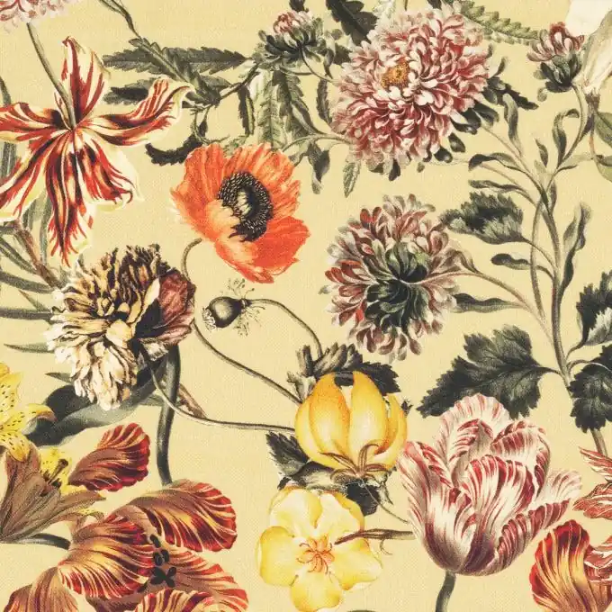 Limited Edition Dekostoff Halbpanama blassrosa Blumen