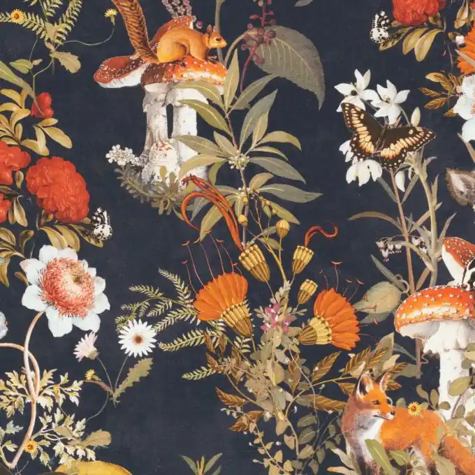 Hochwertig Dekostoff Baumwolle Pilze