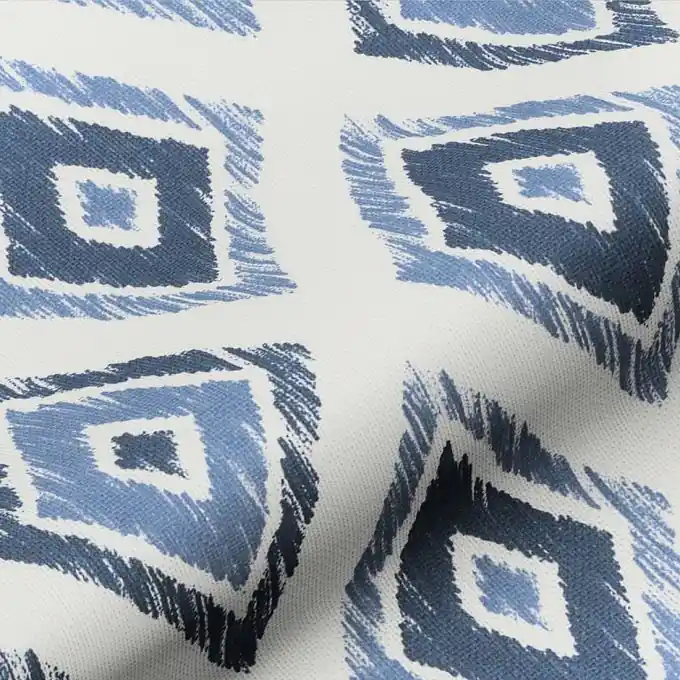 Dekostoff weiß Rauten blau Kostenloser Versand