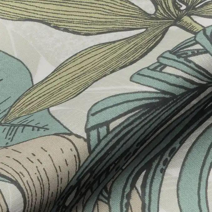 Sonderangebot Dekostoff Blätter blassgrün