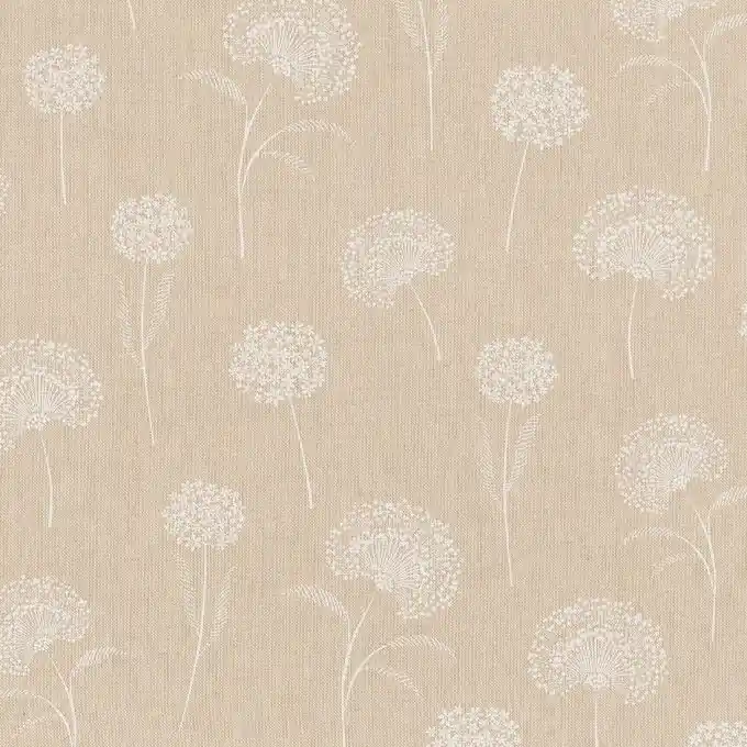Ausverkauf Dekostoff Linenlook beige Löwenzahn weiß
