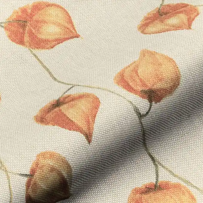 Dekostoff Linenlook Physalis orange Begrenztes Angebot