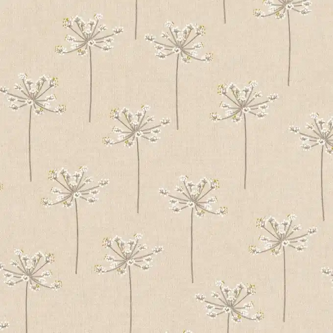 Dekostoff Linenlook Blumen weiß Zertifiziert