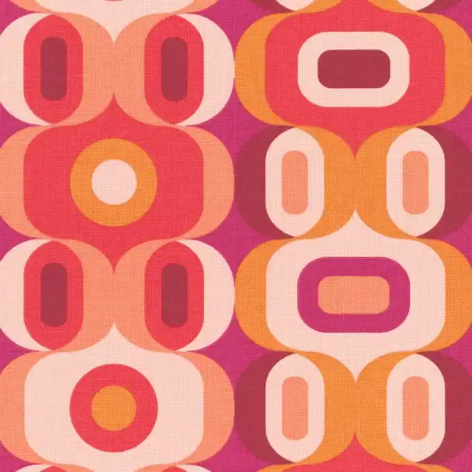 Gleich Bestellen Dekostoff Seventies bunt rosa