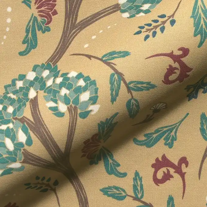 Zertifiziert Dekostoff ocker Waldmotiv