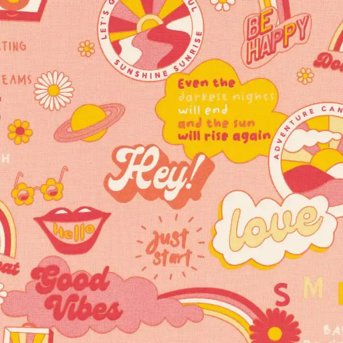 Dekostoff korallrosa Good vibes Premium