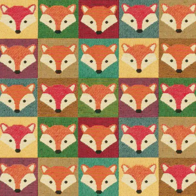 Direktkauf Jacquard Patchwork Füchse bunt