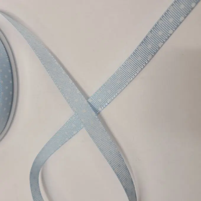 Sonderaktion Band Polyester kleine Punkte 10 mm himmelblau