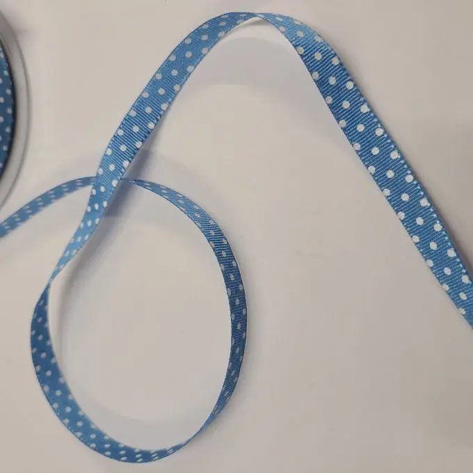 Top-Qualität Band Polyester kleine Punkte 10 mm blau