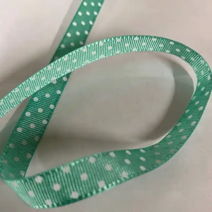 Premium Band Polyester kleine Punkte 10 mm seegrün