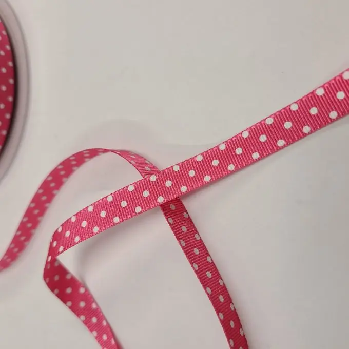 Super-Preis Band Polyester kleine Punkte 10 mm bonbonpink