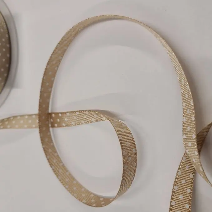 Band Polyester kleine Punkte 10 mm beige Großhandel