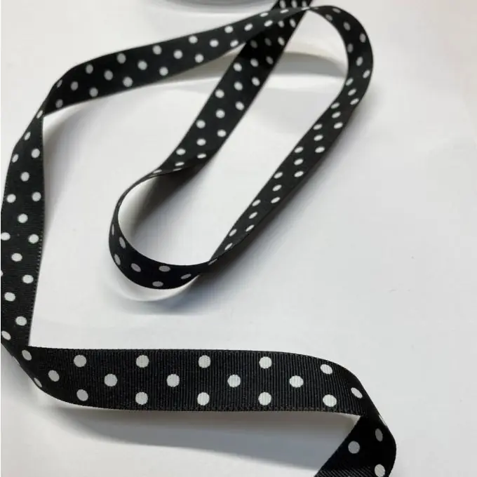 Aktuell Band Polyester kleine Punkte 16 mm schwarz