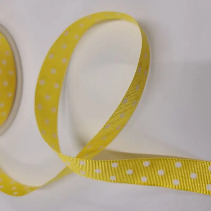 Garantierte Lieferung Band Polyester kleine Punkte 16 mm gelb