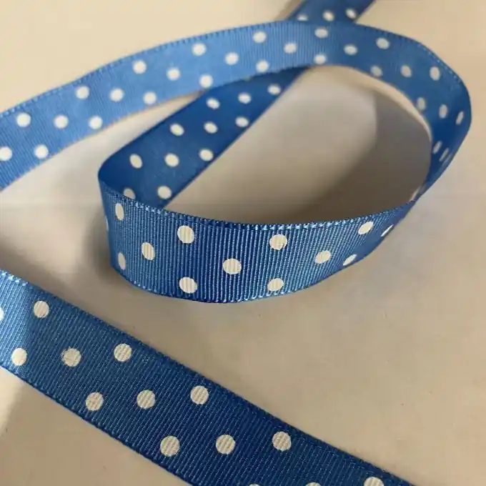 Top-Angebot Band Polyester kleine Punkte 16 mm blau