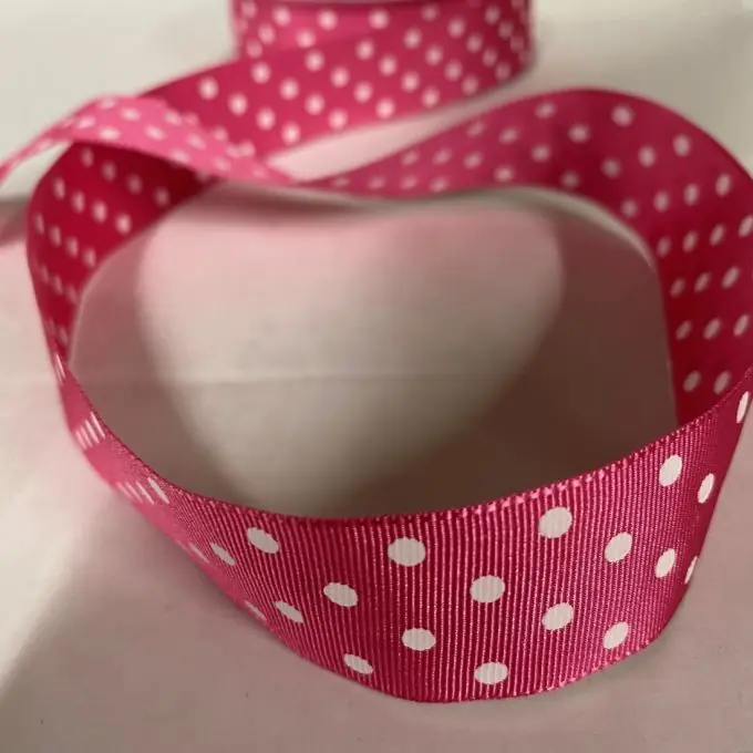 Exklusiv Band Polyester kleine Punkte 25 mm bonbonpink